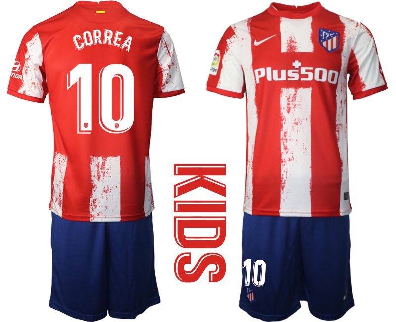 Youth 2021-2022 Club Atletico Madrid home red #10 Nike Soccer Jersey